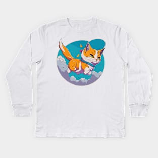 Air Elemental Cat Kids Long Sleeve T-Shirt